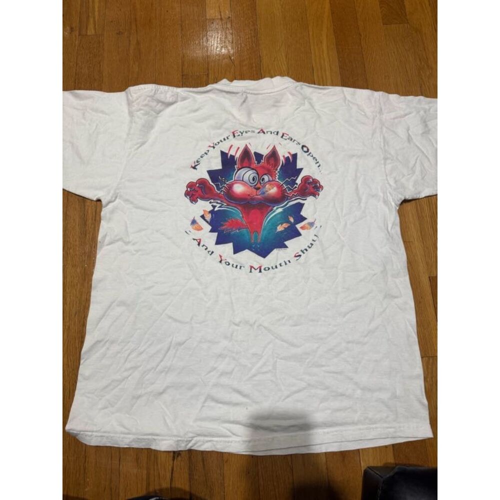 Vintage 90s Keep Your Eyes And Ears Open And Your Mouth Shut T Shirt XL Cartoon